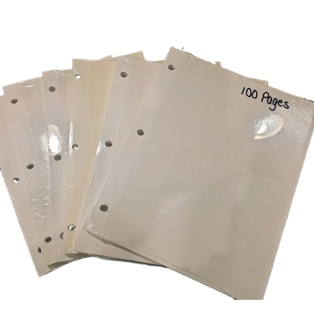 6 Packs (530 Pages) Self Adhesive Photo Album Refills 3 Ring Binder 9x11 Inch